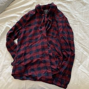 Abercrombie & Fitch Red & Navy Flannel